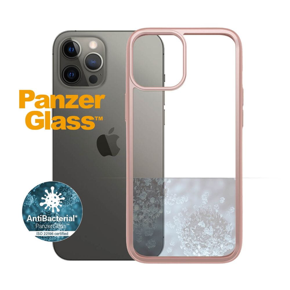 PanzerGlass ClearCase Antibacterial pre Apple iPhone 12 Pro Max (ružový - Rose Gold) 0275